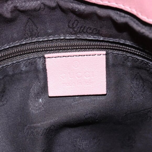 GUCCI GG Canvas Guccissima Hand Bag Leather 2way Pink Gold 247902 Auth 145986 - Picture 12 of 16
